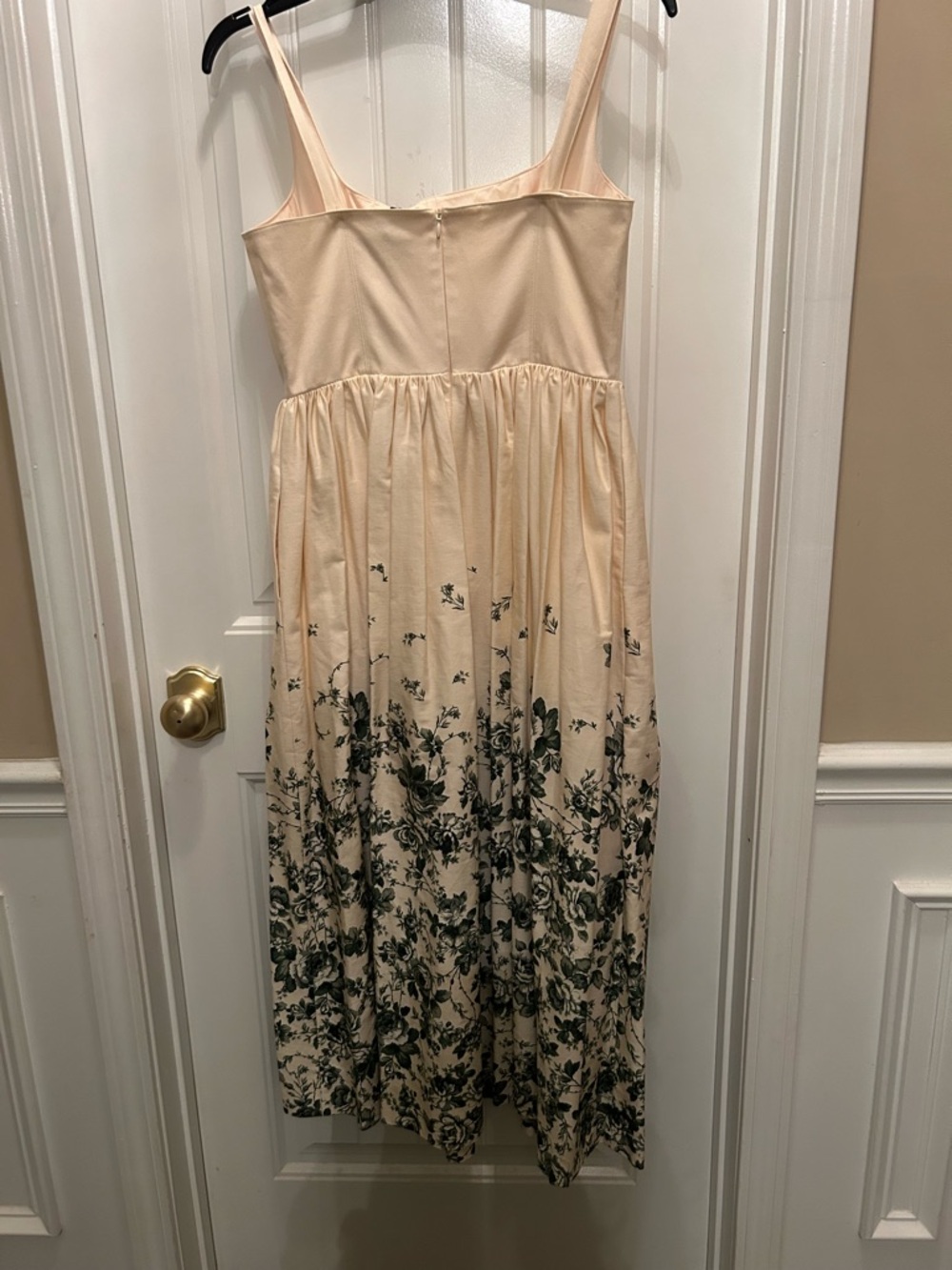 ANTONIO MELANI Cream Maxi Dress with Green Floral Print - Picture 2 of 3